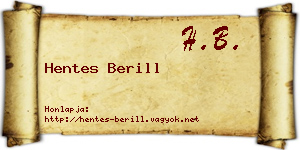 Hentes Berill névjegykártya